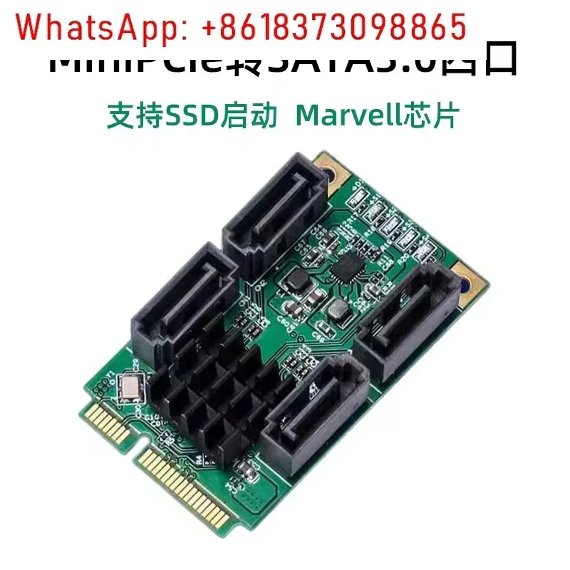 미니 PCIE-SATA3.0 어댑터 카드 6G PCIe-2 포트 4 sata3.0 하드 확장