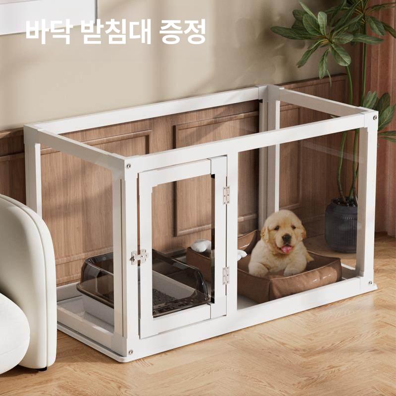 반려견 칸막이 펜스 강아지 투명 가림막 무한확장 아크릴 M 길이95너비65높이70 화이트 A - 상세 이미지 3