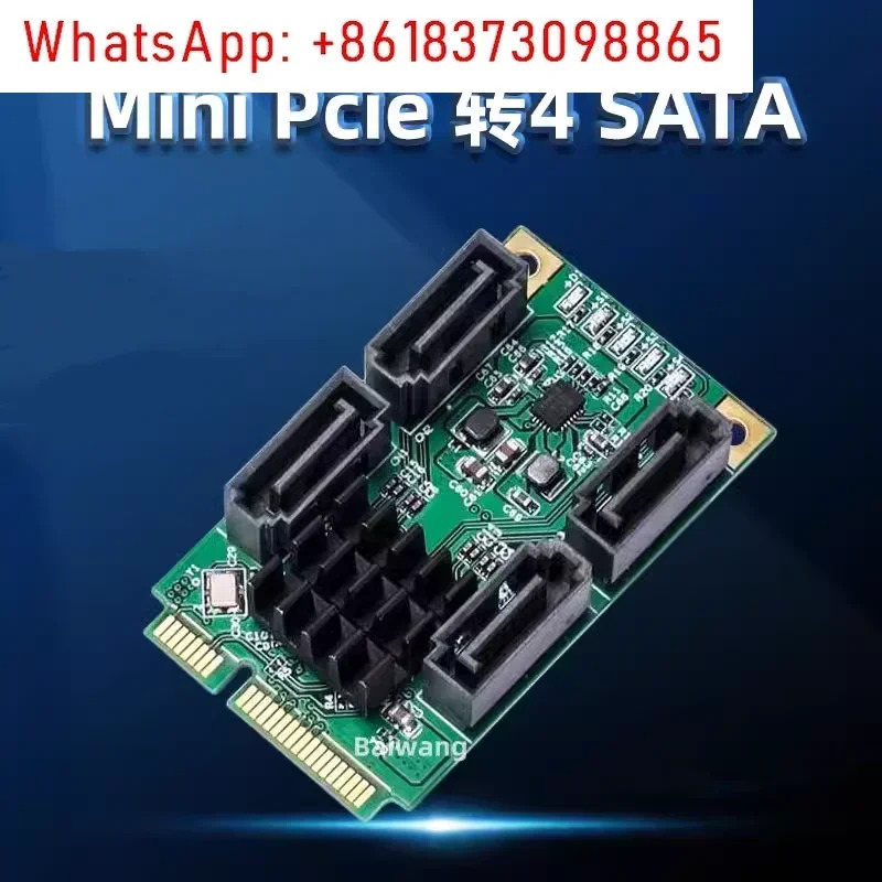 미니 PCIE-SATA3.0 어댑터 카드 6G PCIe-2 포트 4 sata3.0 하드 확장