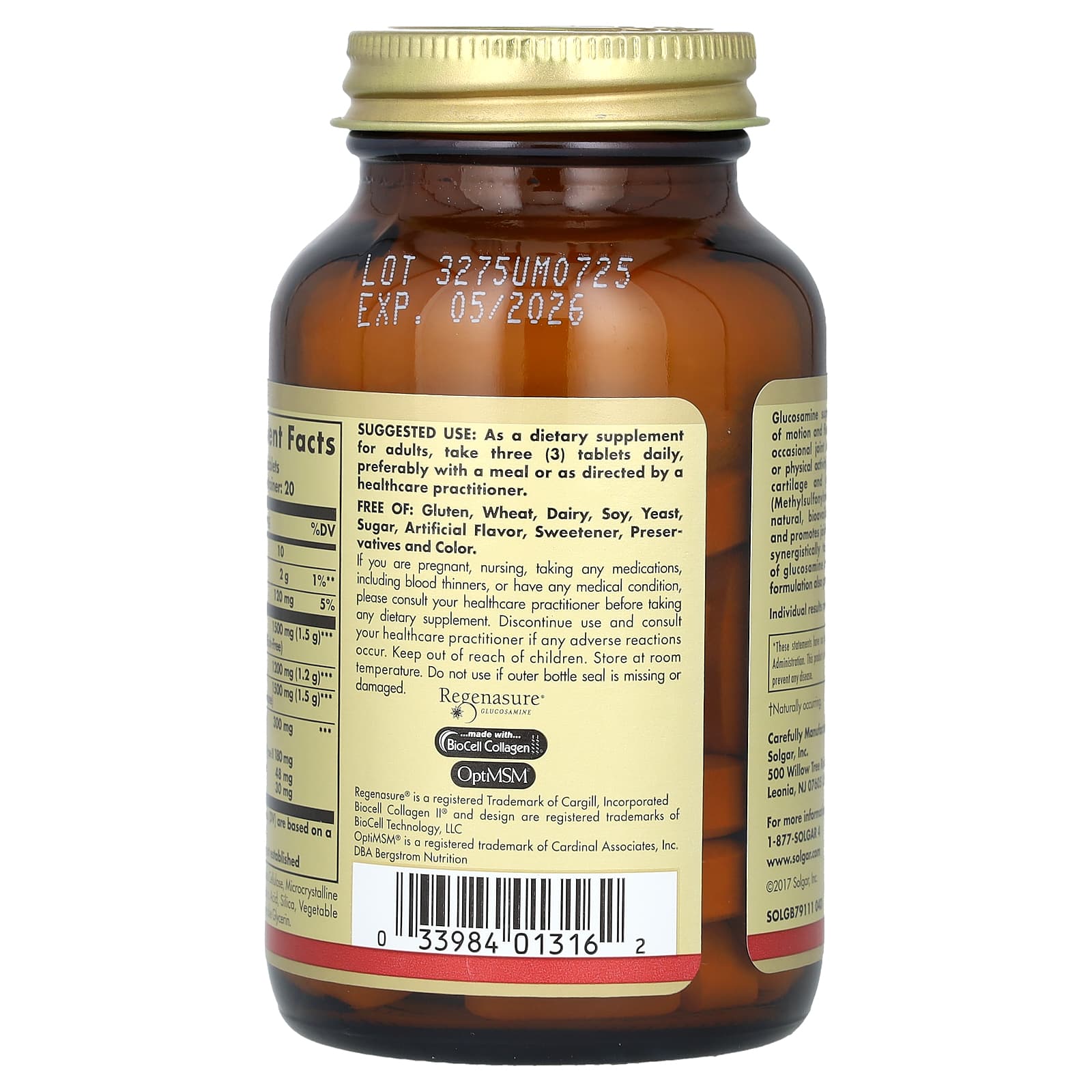 솔가 글루코사민 히알루론산 콘드로이친 MSM 1500mg 60정, 2개 - 상세 이미지 5