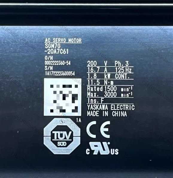 1개 1.8KW 서보모터 SGM호환7G-20A7C61 리퍼 완료