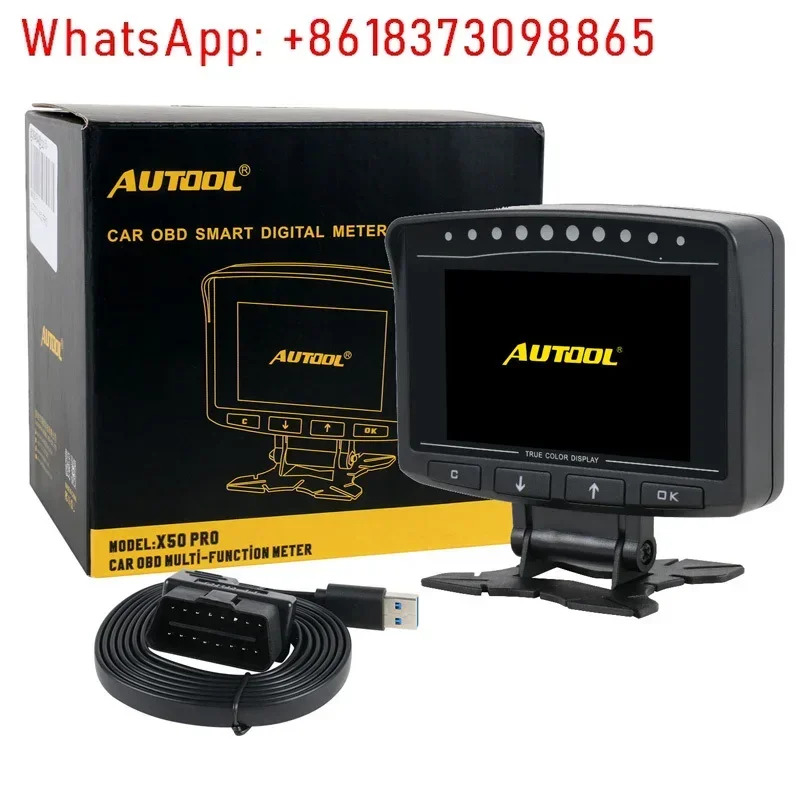 AUTOOL 자동차 obd 미터 블로워 수온 측정기 전압계 회전율 헤드업디스플레이