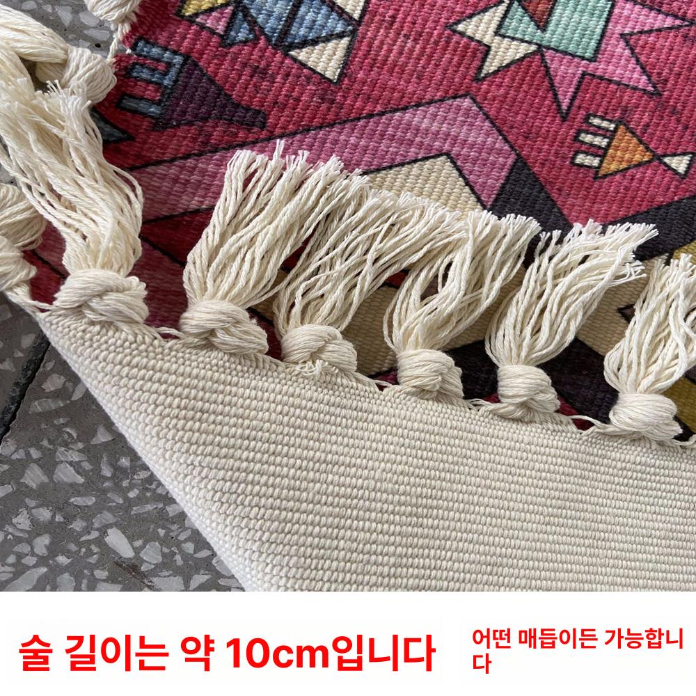페르시안 대형 엔틱 양탄자 거실 에스닉 사계절 워셔블 ls2286 빈티지 페르시안 에스닉 레드 58 x 128cm+2 x 10cm 침대옆매트용 - 상세 이미지 4