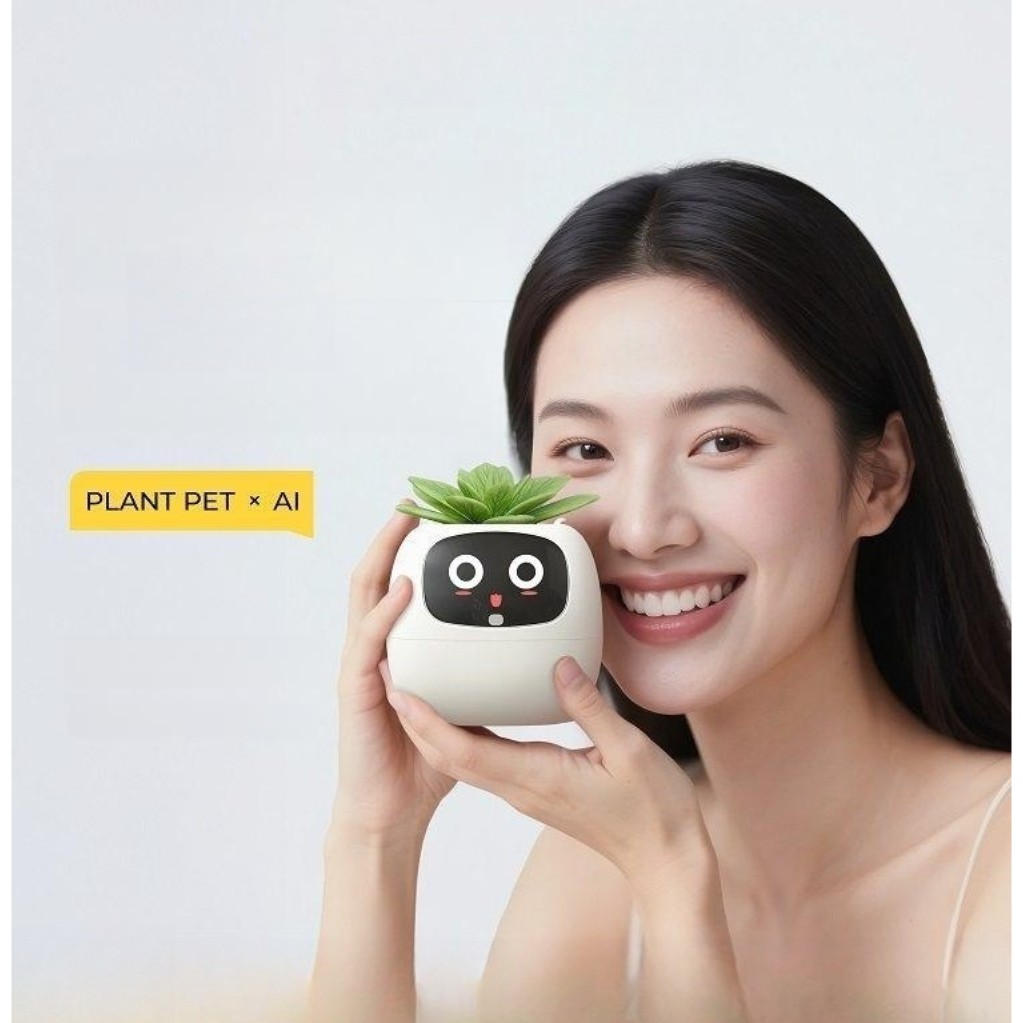블루바구니 스마트화분 미니화분 로봇 화분 책상 화이트 - 상품 이미지