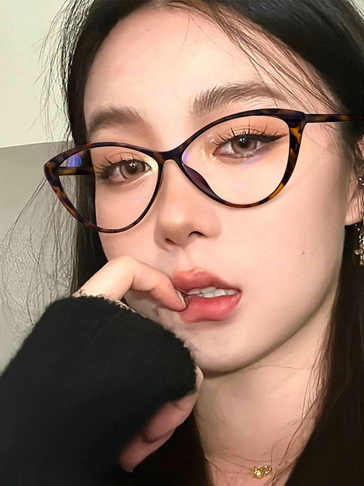 캣아이 안경 안경테 캣츠아이 레오파드 하금테 복고 뿔테 은테 레트로 - 상품 이미지
