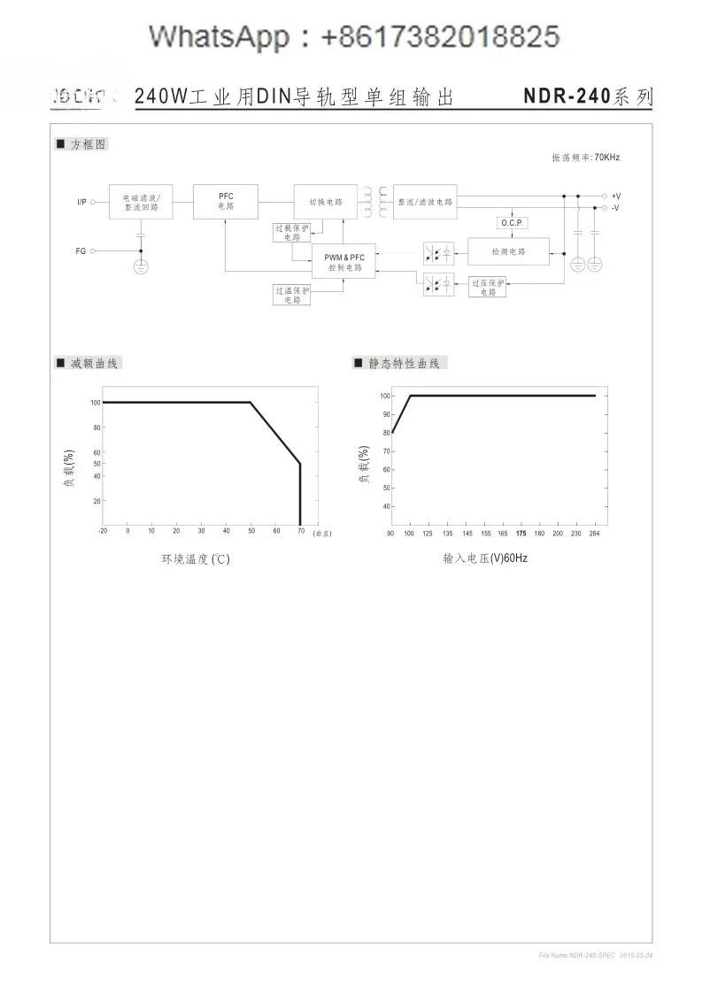 레일 장착형 스위치 모드 전원공급장치 NDR-240-24/48이 DRP를 대체