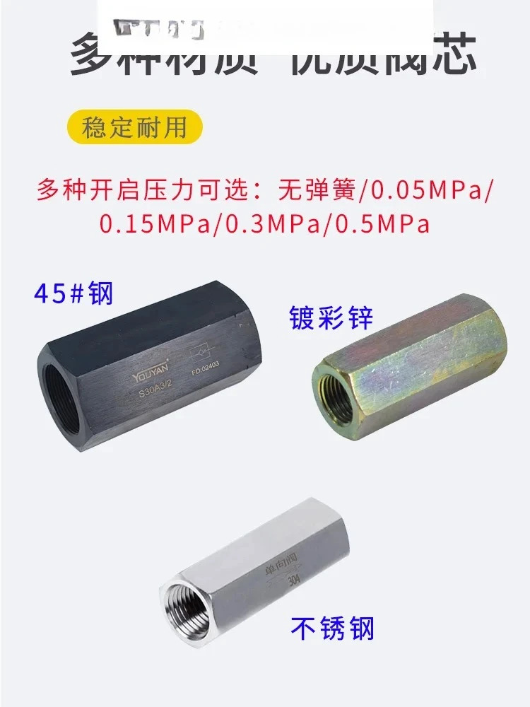 S6A11B 관형 S8A12 유압 S10A1.0/2 체크밸브 S15A31 S20A51 S30A2 S25A31