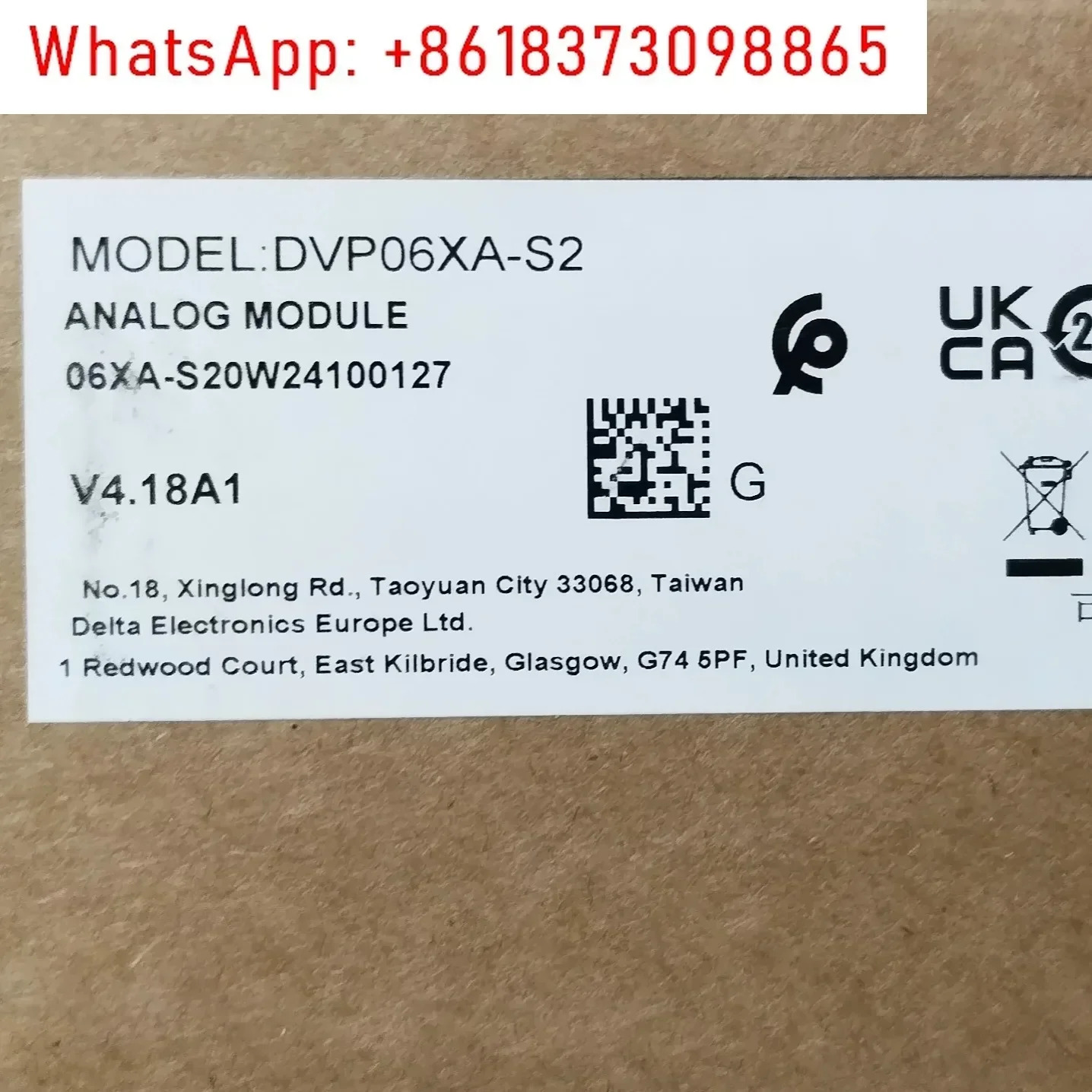 DVP06XA-S2 오리지널 프로그래밍 컨트롤러 PLC 확장 모듈