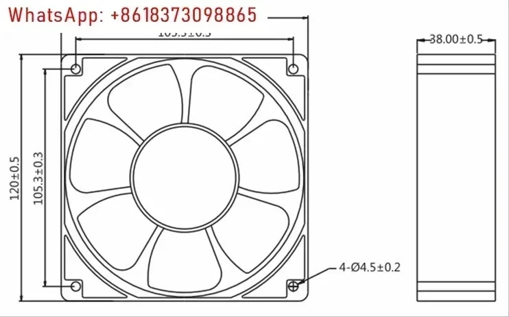 AFB1224VHE 24V0.57A 12cm 12038 2선식 인버터 대용량 팬
