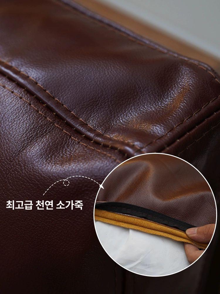 가죽 앤틱 카페 포토스튜디오 라운지 빈티지 엔틱 엔틱한 한그 싱글 좌석 화이트애쉬 + 다크그린 A - 상세 이미지 3