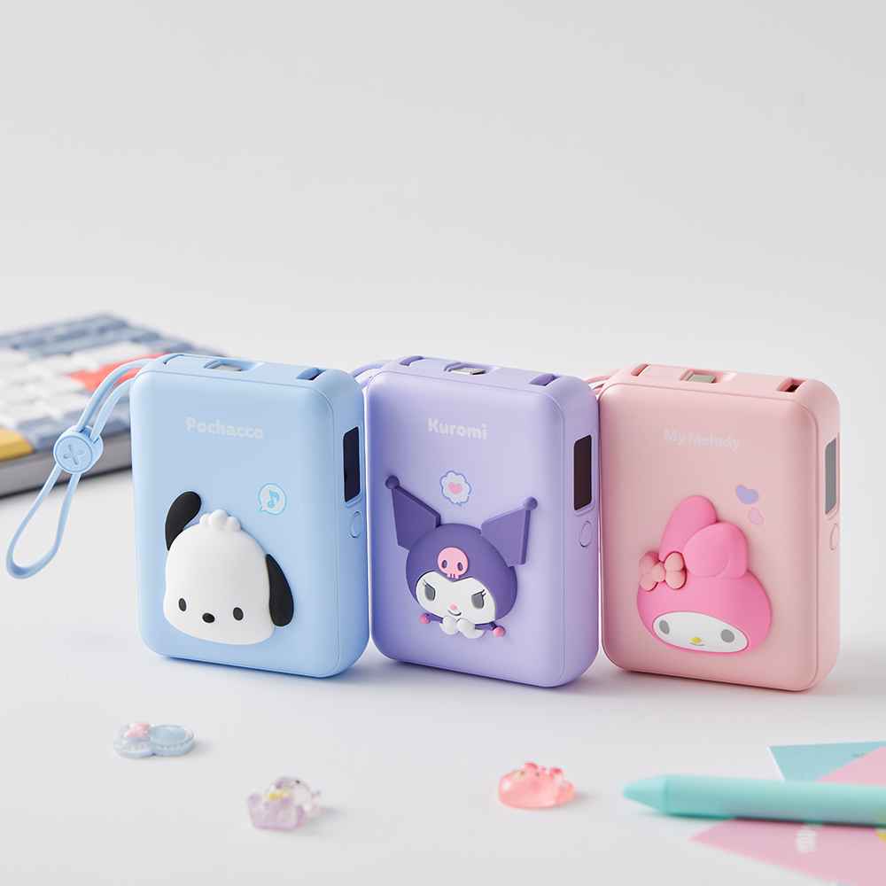 산리오 쿠로미 대용량 보조배터리 10000mAh 잔량표시 고속충전 일체형 - 상세 이미지 3