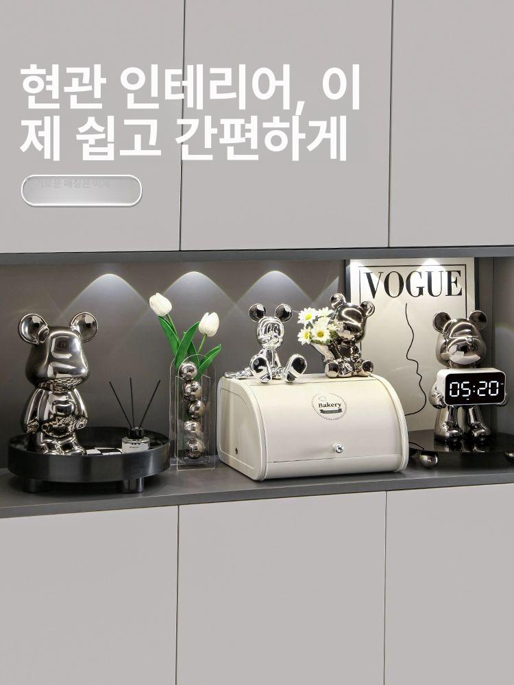 베어브릭 곰돌이 탁상 시계 LED 디지털 피규어 장식 - 상세 이미지 2