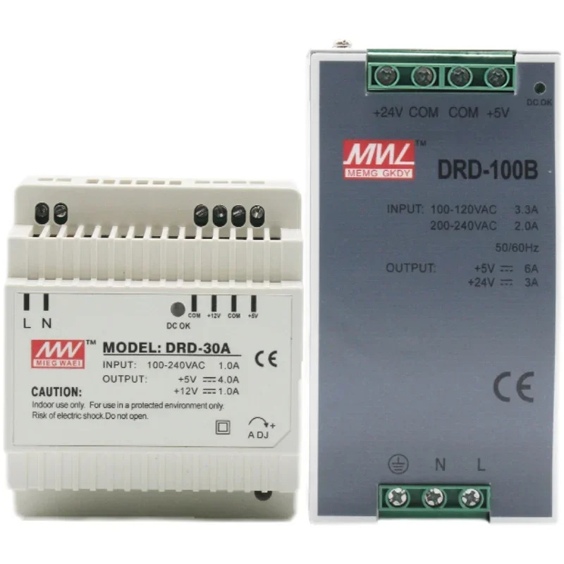 Mingwei 양방향 이그룹 출력 포지티브 네거티브 5V12V24V 레일 스위칭 전원공급장치 DRD-30 60 120FABC
