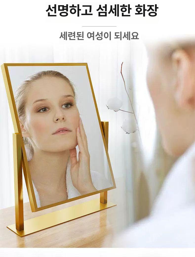 고급 사각 탁상용 거울 스탠드 대형 화장대 40 x 50cm화이트 - 상세 이미지 3