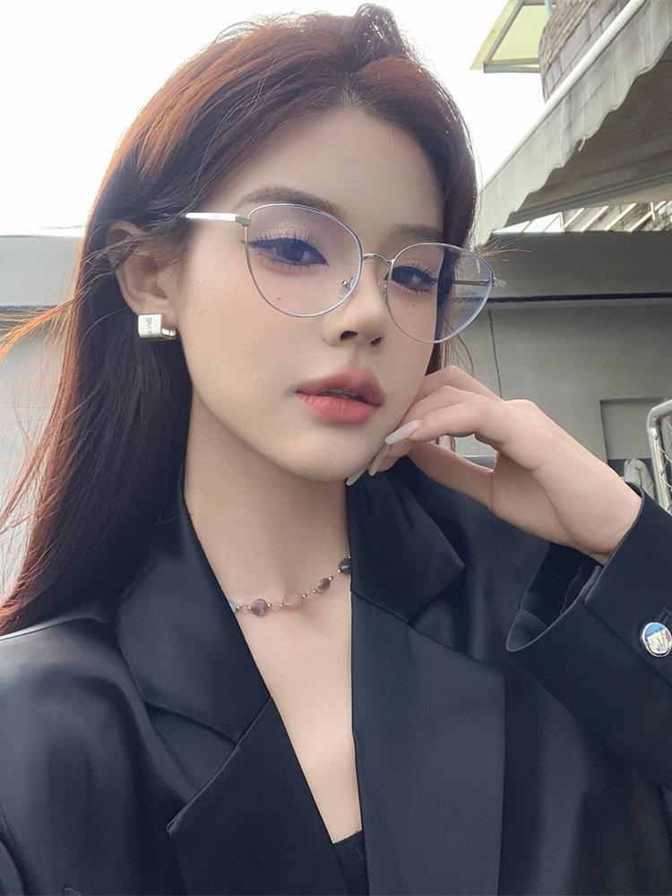 캣아이 안경 안경테 캣츠아이 하금테 뿔테 빈티지 복고 호피 투명테 - 상세 이미지 5