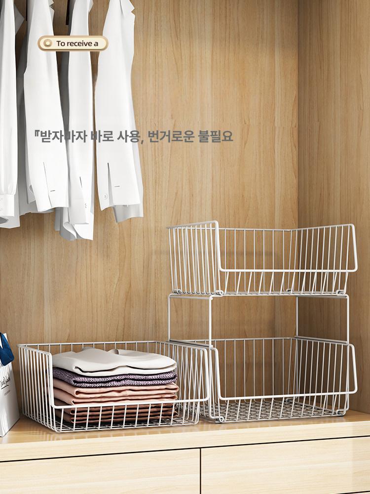 다용도 옷장 칸막이 파티션 수납함 가정용 캐비닛 장롱선반 정리 보관 계층 주방 - 상세 이미지 3