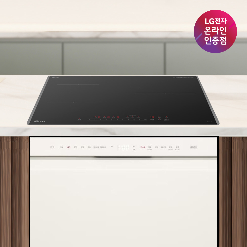 LG 디오스 오브제컬렉션 식기세척기 + LG 디오스 인덕션 (DUE5BGL1E + BEI3ASB2OE / 5BG1E-ASB2E) 제품 이미지