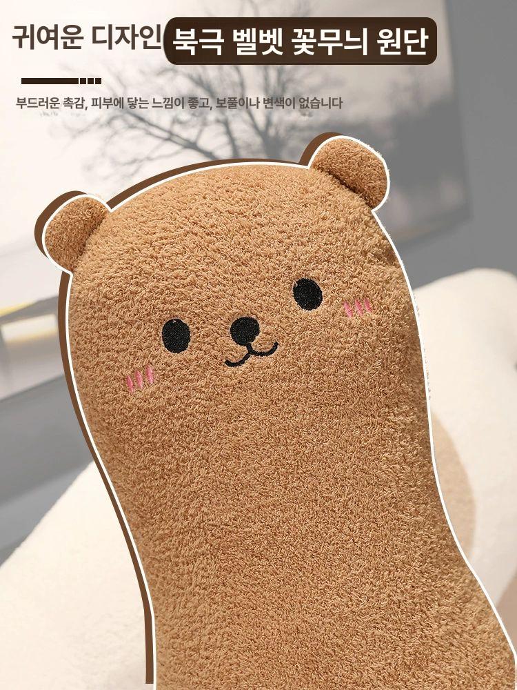 곰돌이 바디필로우 인형 안고자는 롱쿠션 두두 베개 모찌 브라운 두두 베어 120cm - 상세 이미지 5