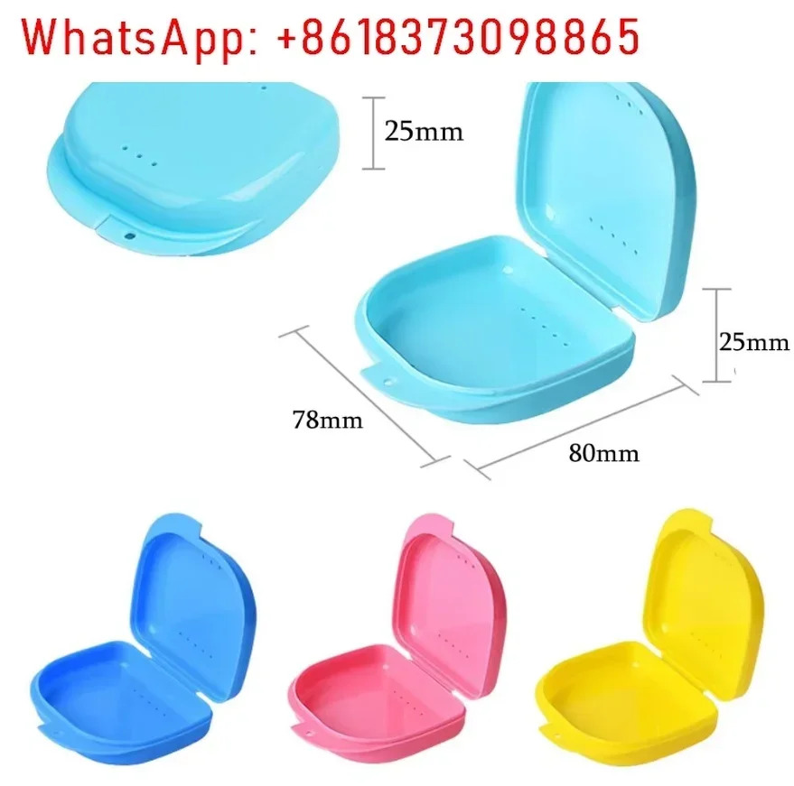 60pcs 치열 플라스틱 상리테이너 케이스 구멍 입 가드 틀니 보관 상틀니 보호
