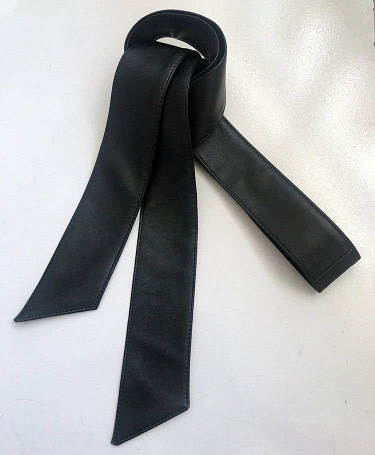 트렌치코트 양가죽 벨트 여성 원피스 코디 와이드 스트랩 - 상세 이미지 3
