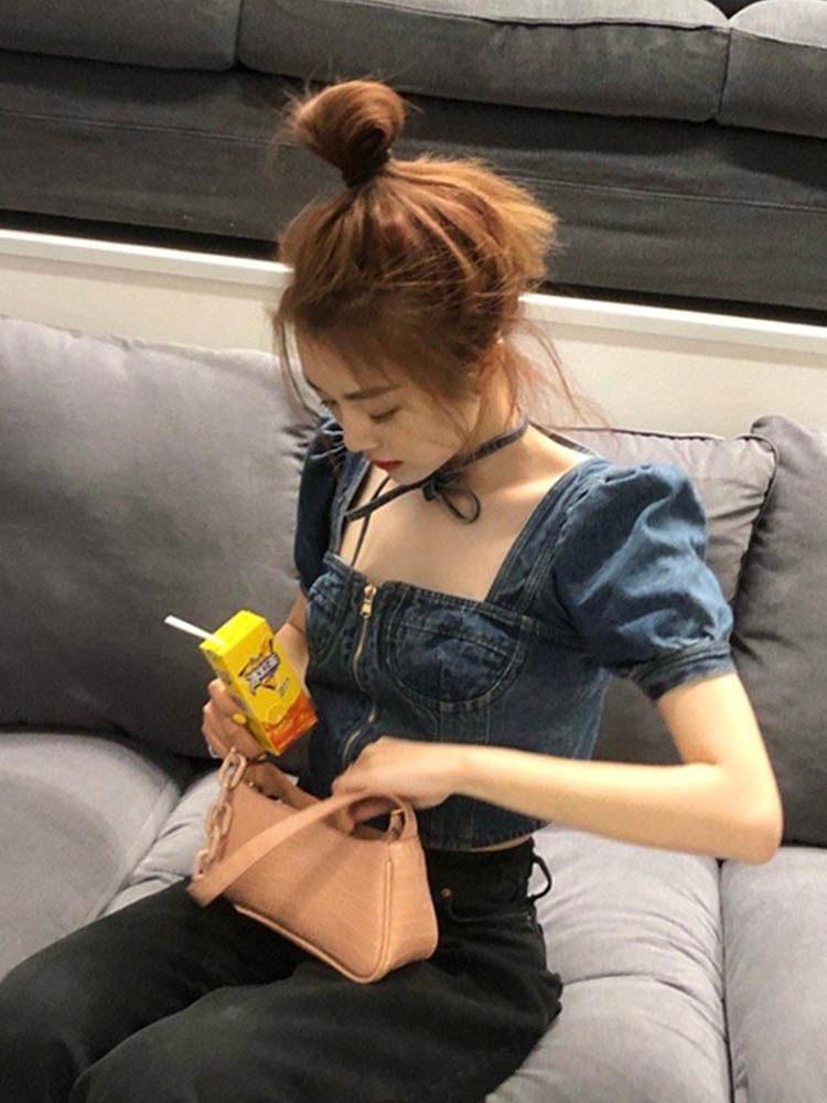 꼬꼬무 서동주 데님 블라우스 패션 솔로지옥3 이다희 - 상품 이미지