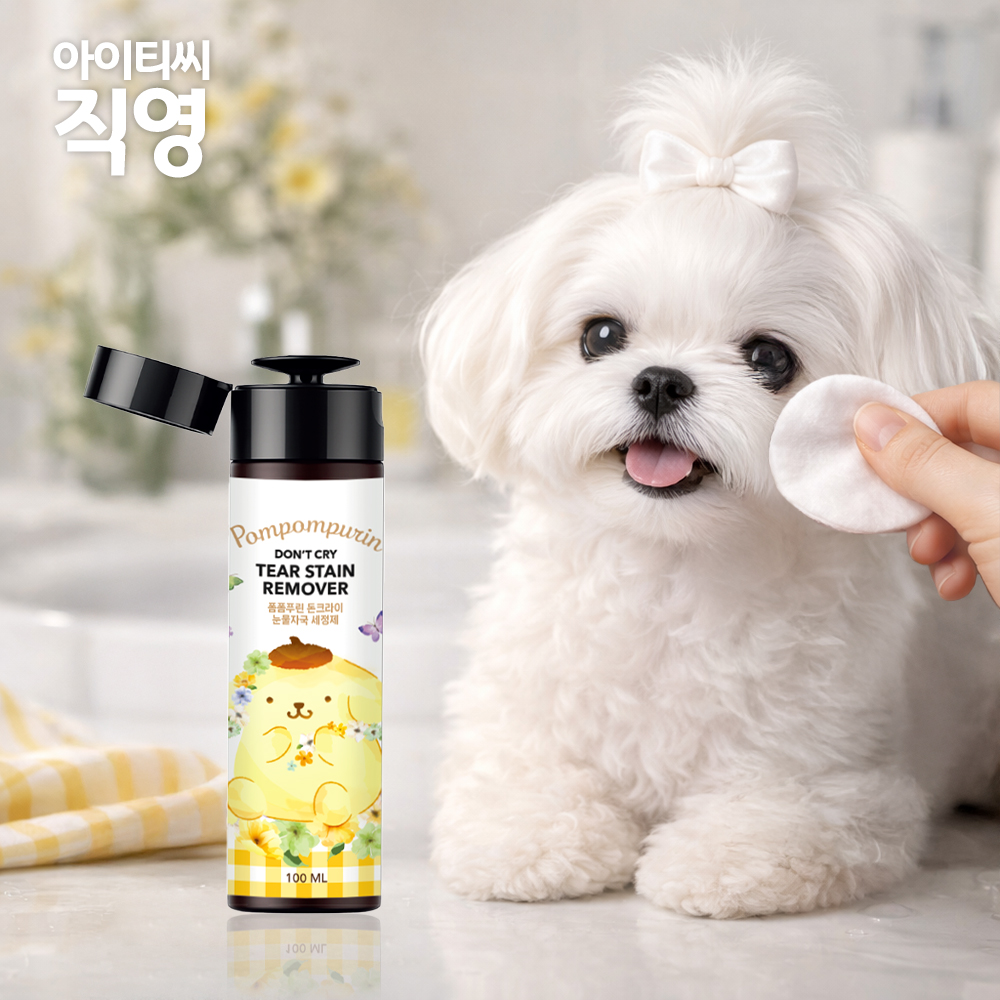산리오캐릭터즈 폼폼푸린 펫 눈물자국 세정제(100ml)X1개 강아지 고양이 눈꼽 냄새 - 상품 이미지