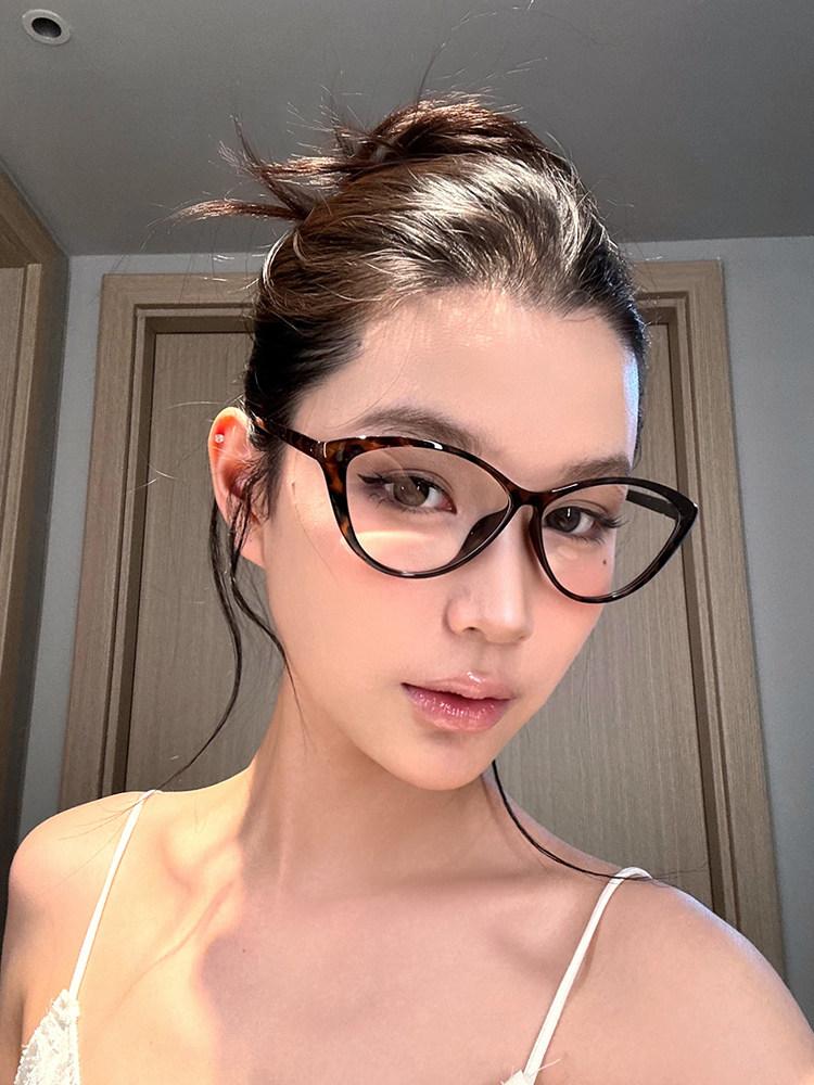 캣아이 안경 안경테 캣츠아이 투명테 호피 빈티지 하금테 은테 레트로 - 상품 이미지