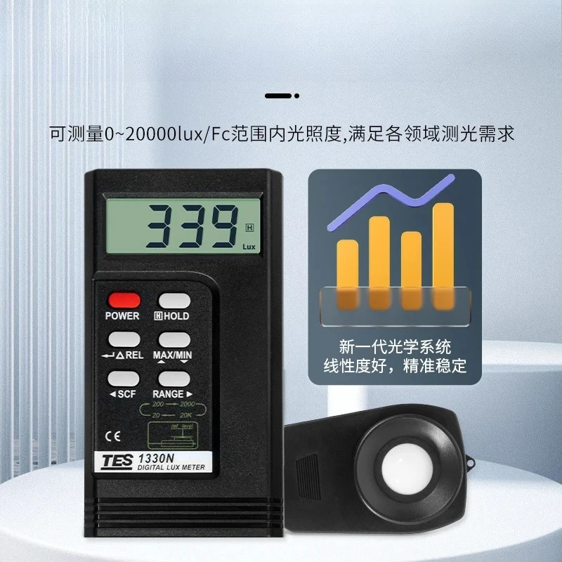 TES1330N 디지털 조도계 고정밀 광도계 광도 테스터 TES1332N