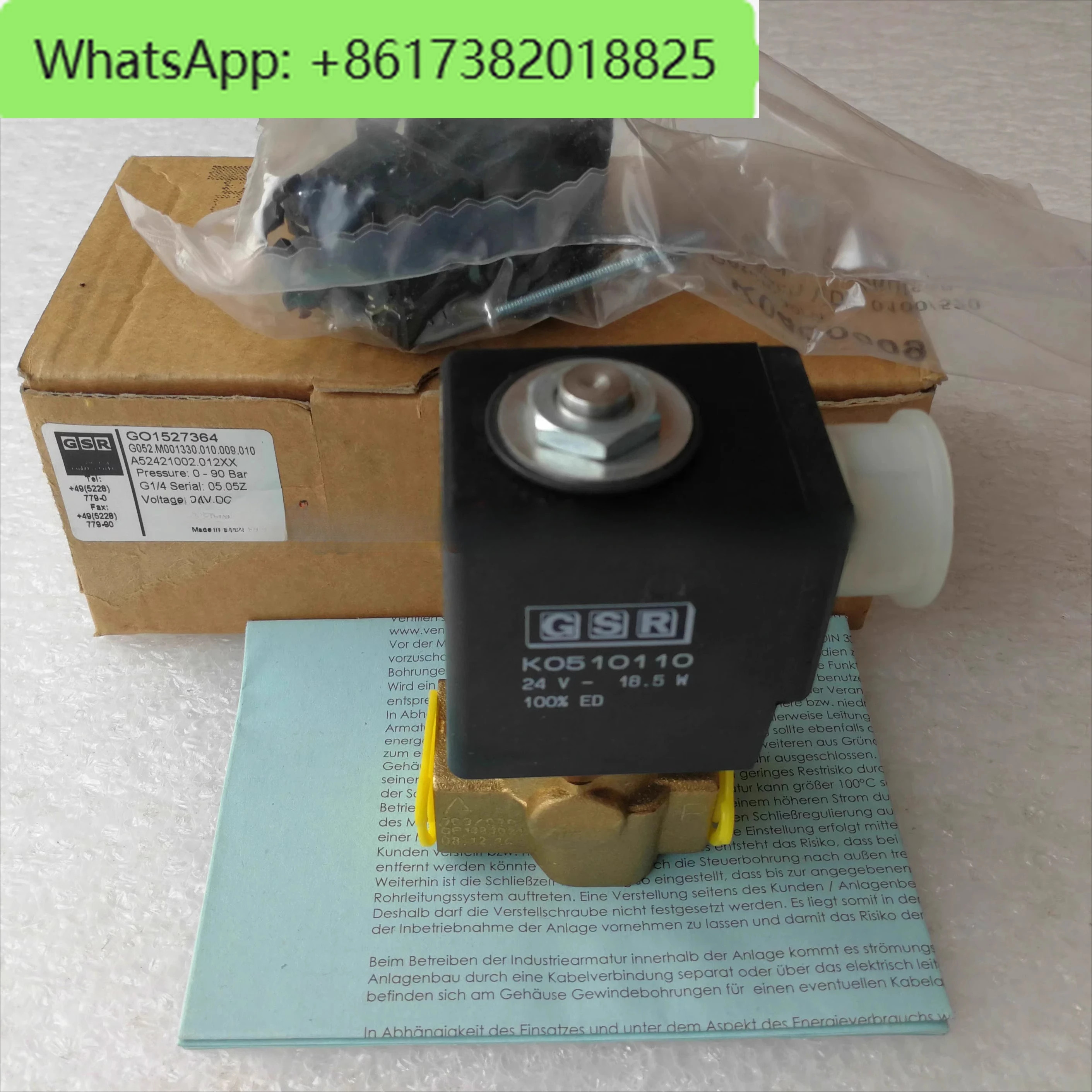 A52421002.012XX 독일 GSR 솔레노이드 밸브 K0510110 DC24V