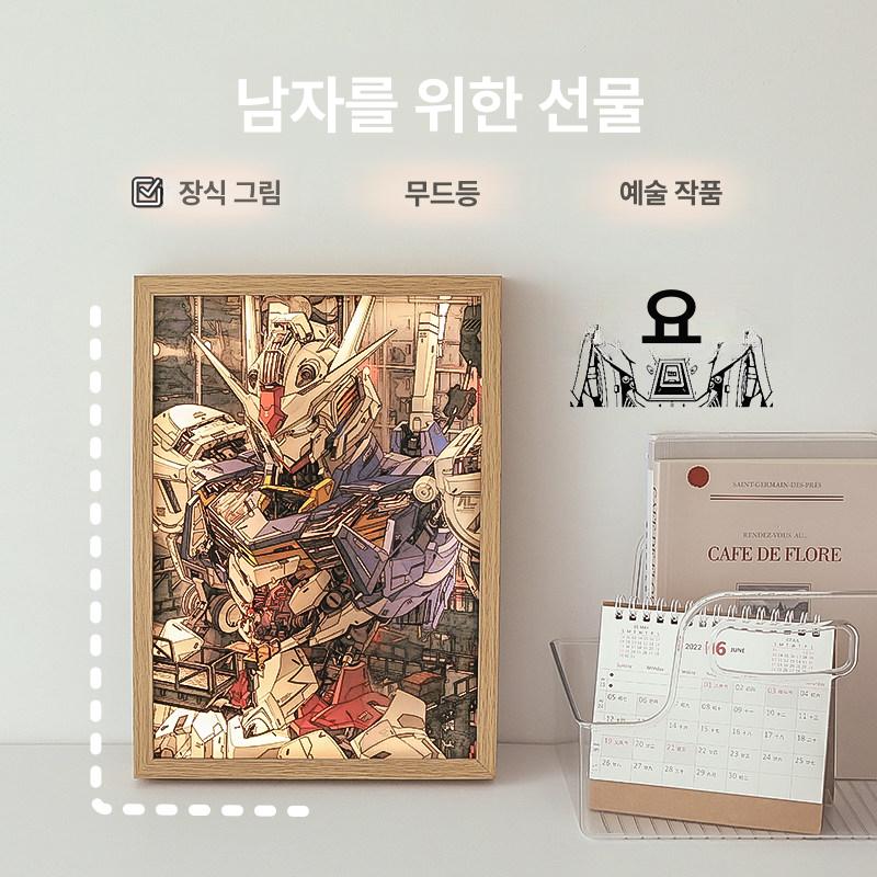 그림 조명 인테리어 건담 거실 LED 액자 - 상세 이미지 5