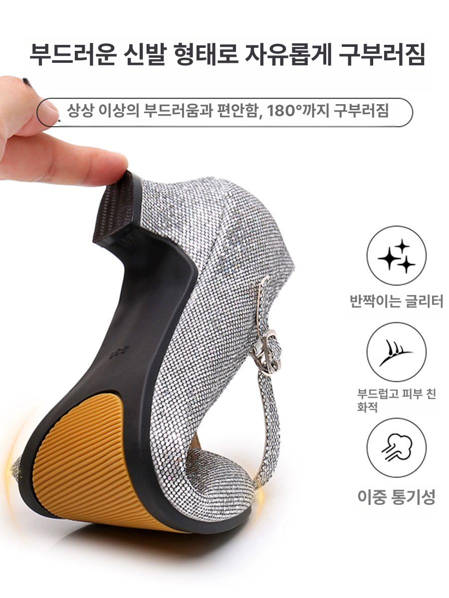 여성 라틴 댄스 구두 스윙화 탱고 스포츠 실내용 - 상세 이미지 5