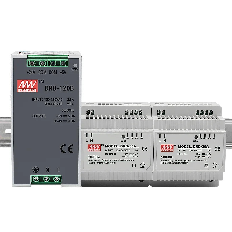 Mingwei 양방향 이그룹 출력 포지티브 네거티브 5V12V24V 레일 스위칭 전원공급장치 DRD-30 60 120FABC