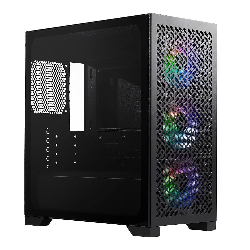 쿨러 마스터 엘리트 302 마이크로 ATX 고 기류 미니멀리스트 PC 케이스, 365mm GPU 맥스, 호환 가능한 RTX 5080|RX 7090 XT, 280mm AIO 타입 - 상품 이미지