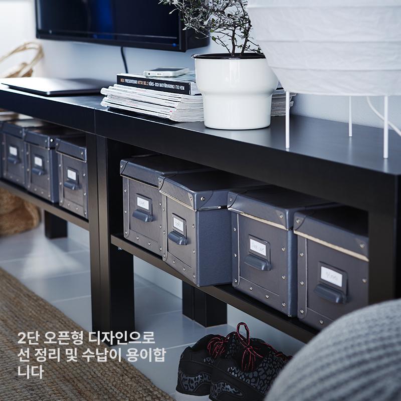 티비 선반 높은 티비장 바퀴형 거실장 오픈장 티비다이 블랙 조립 필요 - 상세 이미지 2