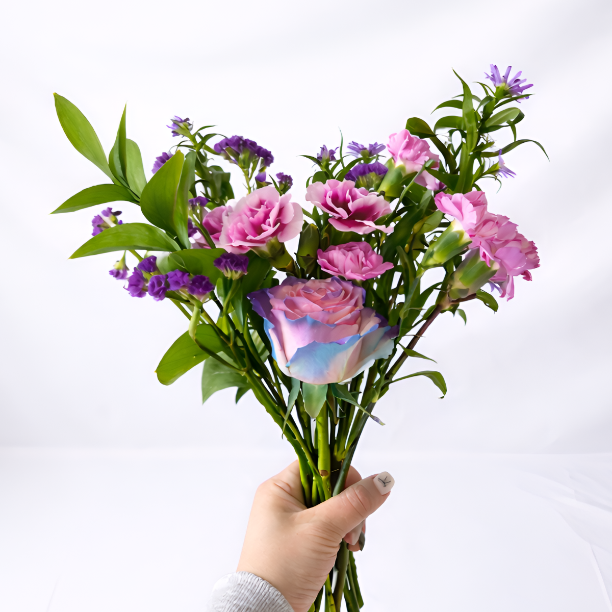 샤샤플라워 보라색 꽃다발 퍼플계열 소형꽃다발 생화꽃 인테리어 집들이 선물 - 상세 이미지 5