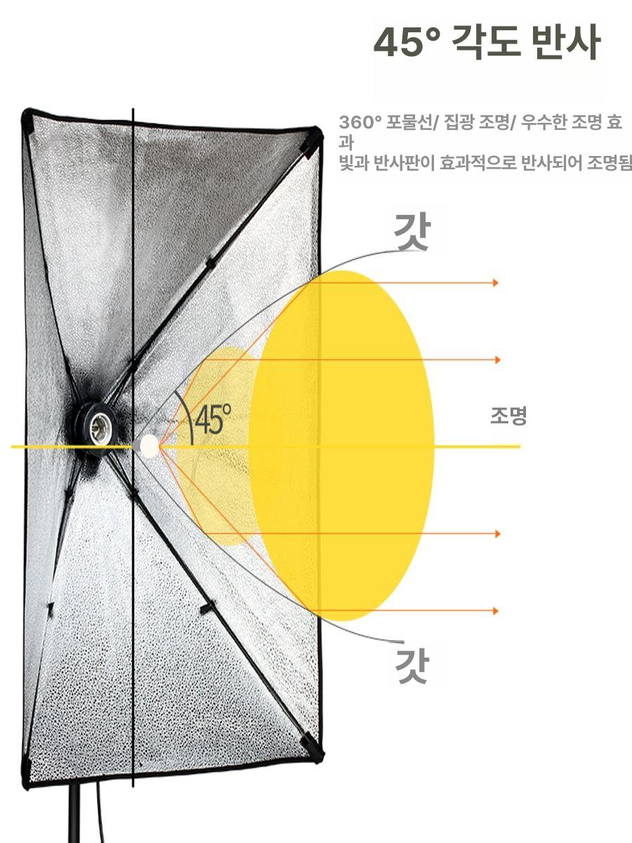 촬영 조명 장비 삼각대 반사 우산 소프트박스 브라켓 고휘도 화이트 600w 라이트 촬영 스탠드 B - 상세 이미지 2