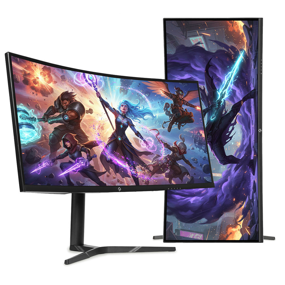 총판 래안텍 PANTHEON CQA34C80SM 블랙 Fast VA 180 WQHD USB-C 무결점 모니터 - 상품 이미지