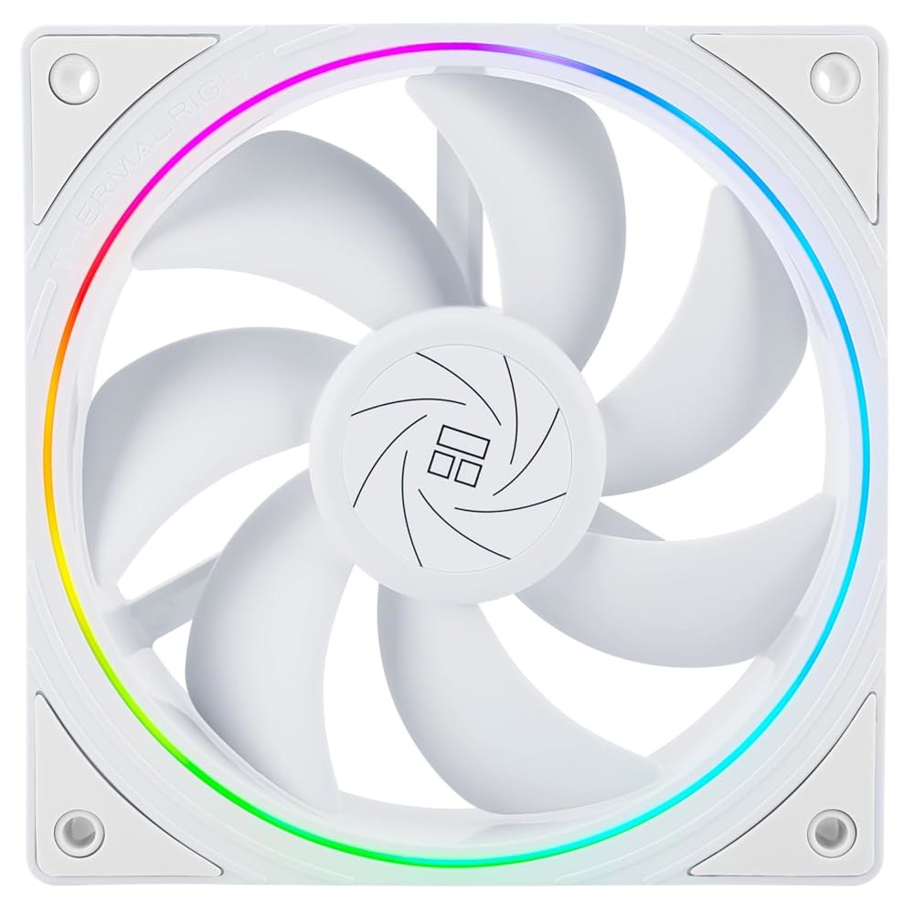 Thermalright TL-S12W CPU 팬 120mm 케이스 쿨러 팬, ARGB 5V 3핀 및 4핀 PWM 사일런트 컴퓨터 액체 공기 쿨러용 미세 조리개 조명 효과, 조용한 - 메인 이미지