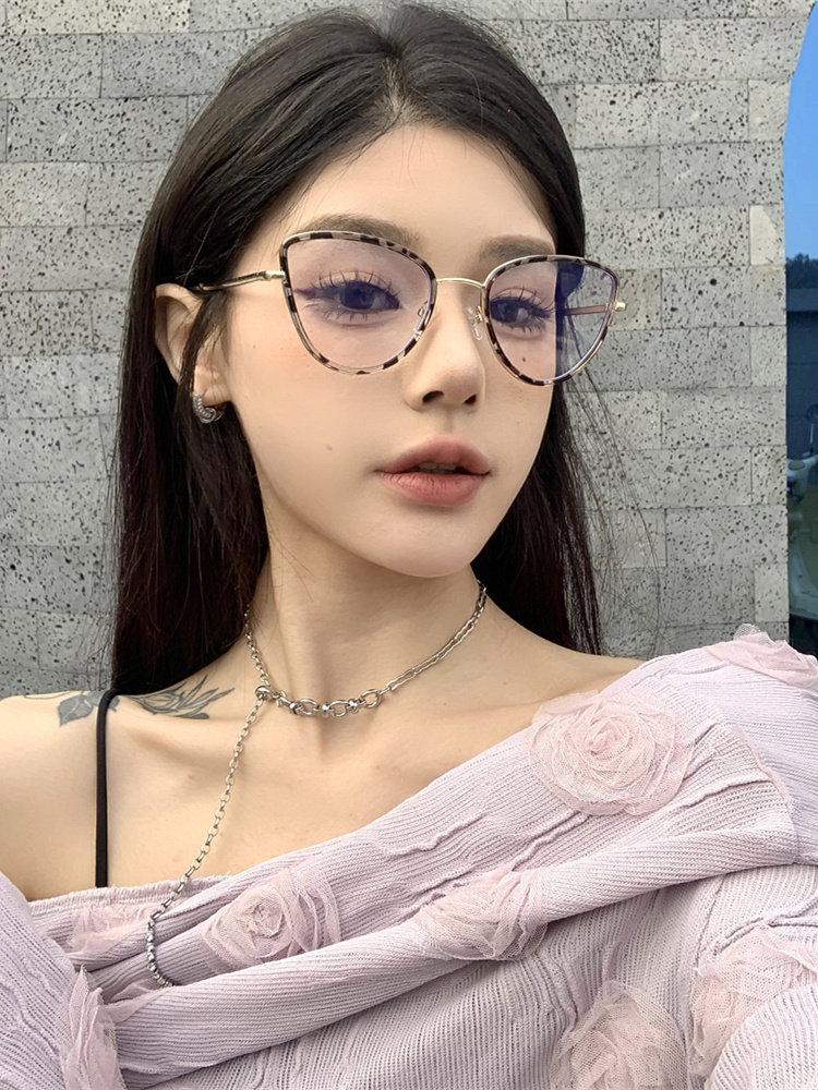 캣아이 안경 안경테 캣츠아이 레오파드 투명테 은테 금테 복고 레트로 - 상세 이미지 3