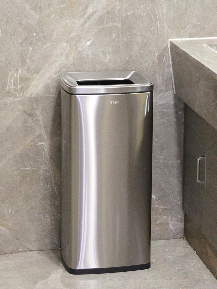 스테인리스 30L 오픈형 쓰레기통 카페 휴지통 대용량 30L 블랙골드 32 26x70cm - 상세 이미지 4