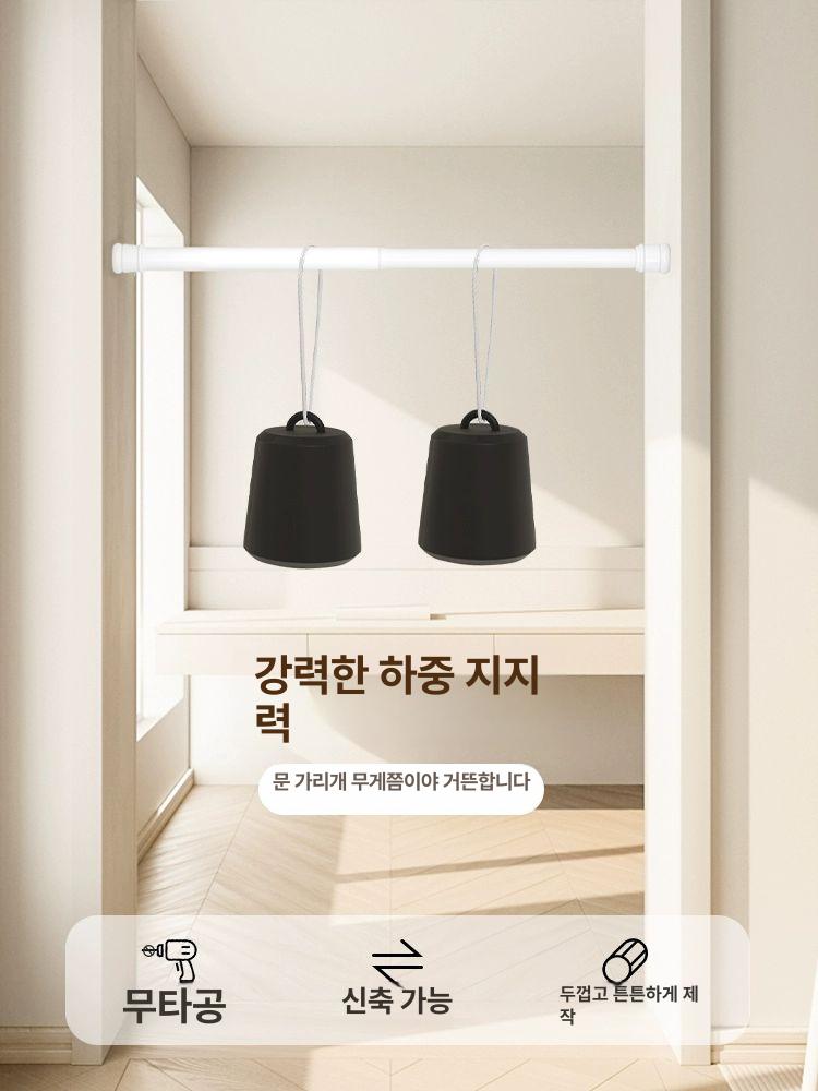 자석 미닫이 커튼 화장실 자바라 옷장 병풍 다용도실 베이지화이트 봉있음 96-115cm 120 x 220cm - 상세 이미지 5