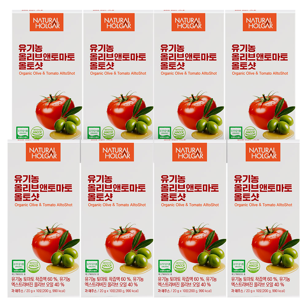 네츄럴올가 유기농 올리브오일 앤 토마토 올토샷 10포, 8개 - 상품 이미지