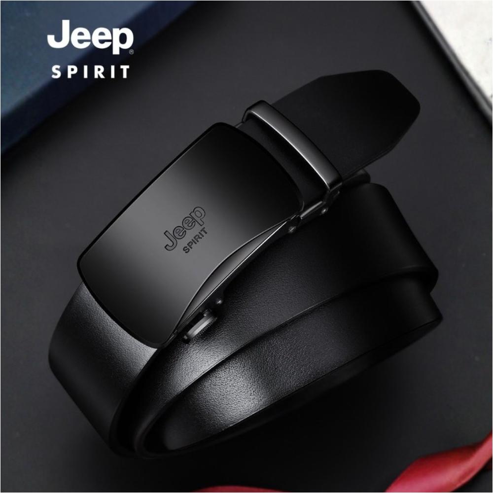 Jeep 남성 천연 소가죽 자동 버클 벨트 정장 캐주얼 - 상품 이미지