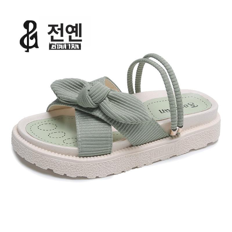 여성 통굽 슬리퍼 실내외 겸용 사무용 키높이 신발 - 상세 이미지 2