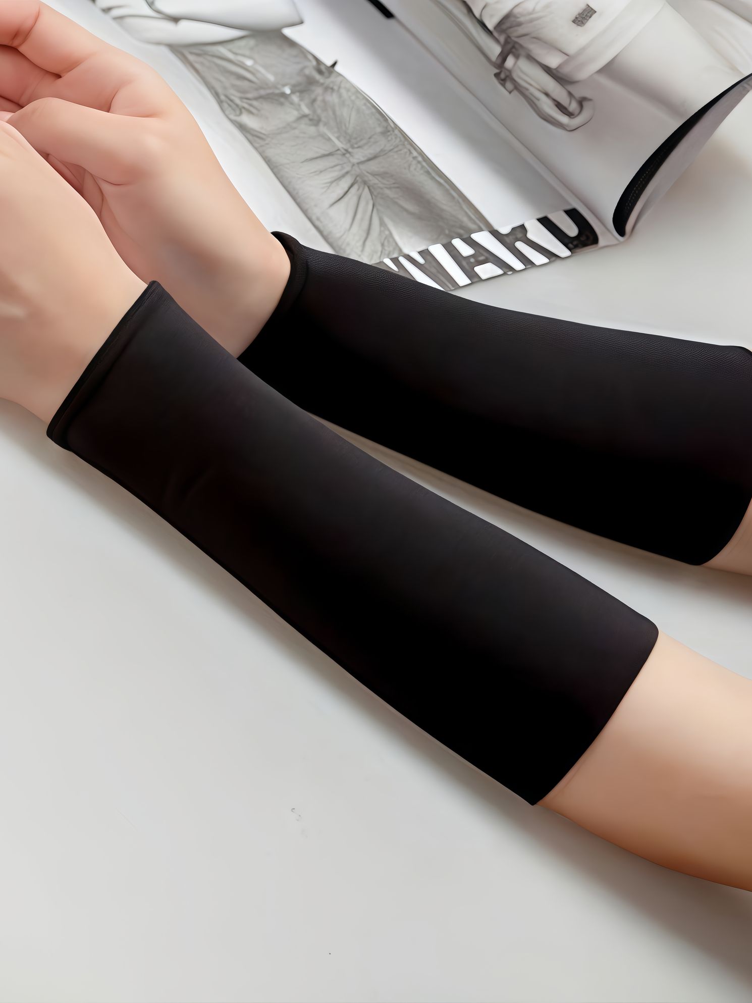 문신 커버 타투 팔 M 쿨토시 슬리브 블랙 가리기 블랙 25cm 2개 M - 상품 이미지