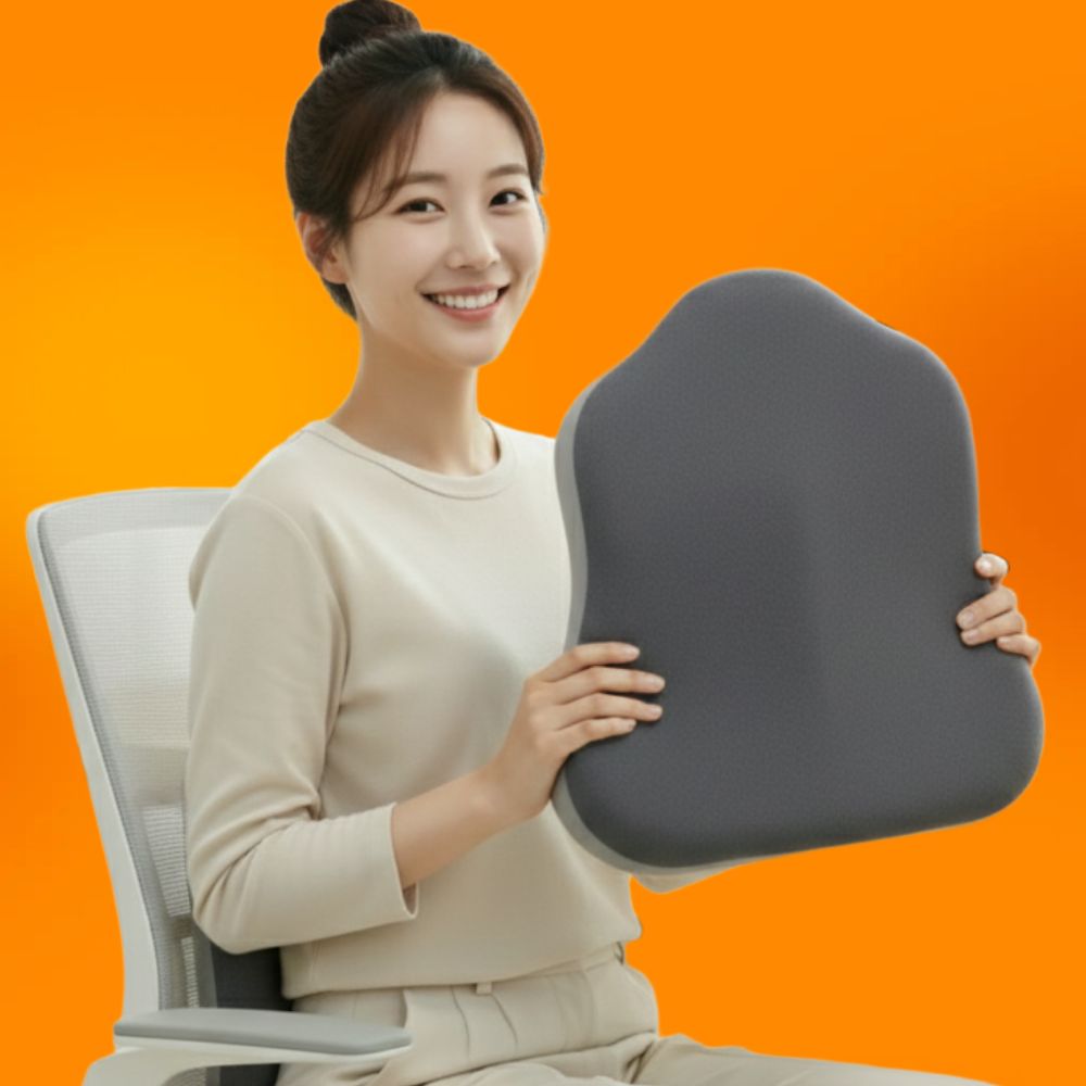 여의도쿠션 허리 압력분산 무하중관리 사무실 의자 허리쿠션 컴피백메모리폼 - 상품 이미지