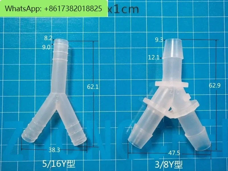 20Pcs PP 중소형 티 파이프 조인트 플라스틱 비스듬티 유연직경 Y 형