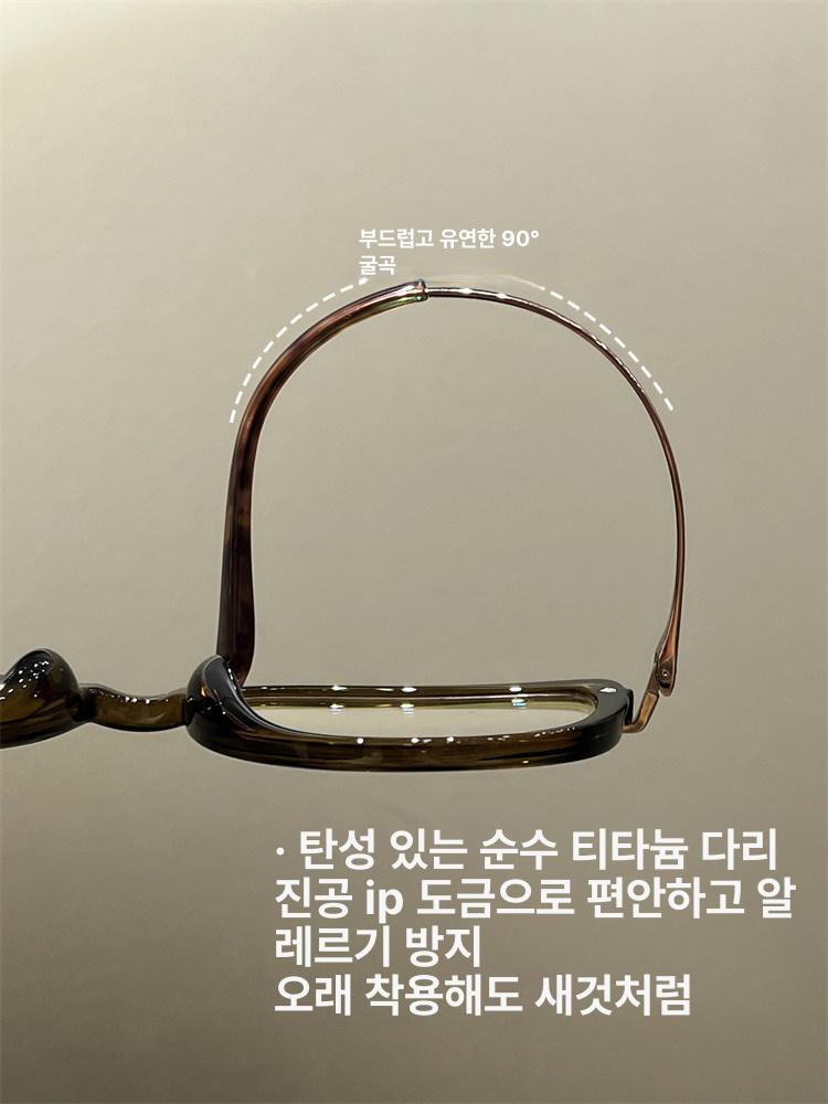 캣아이 안경 안경테 캣츠아이 하금테 레오파드 빈티지 투명테 호피 복고 - 상세 이미지 4