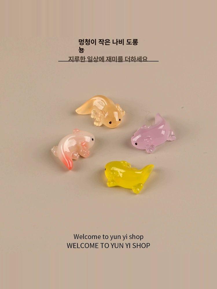 우파루파 피규어 야광 장난감 선물 도룡뇽 소품 동물 - 상세 이미지 3