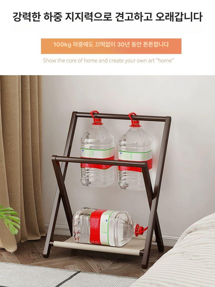 원목수건걸이 욕실 스탠드 거치대 호텔 타올 화장실 선반 70cm 높이 티 - 상세 이미지 5